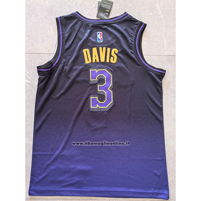 Maglia Los Angeles Lakers Anthony Davis #3 Citta 2024-25 Viola